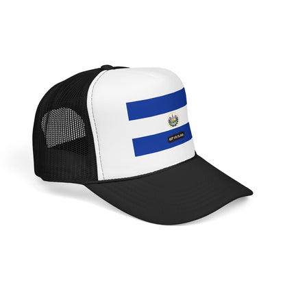 El Salvador Flag Foam Trucker Hat | Salvadoran Pride Snapback Cap | Rep Ya Flag