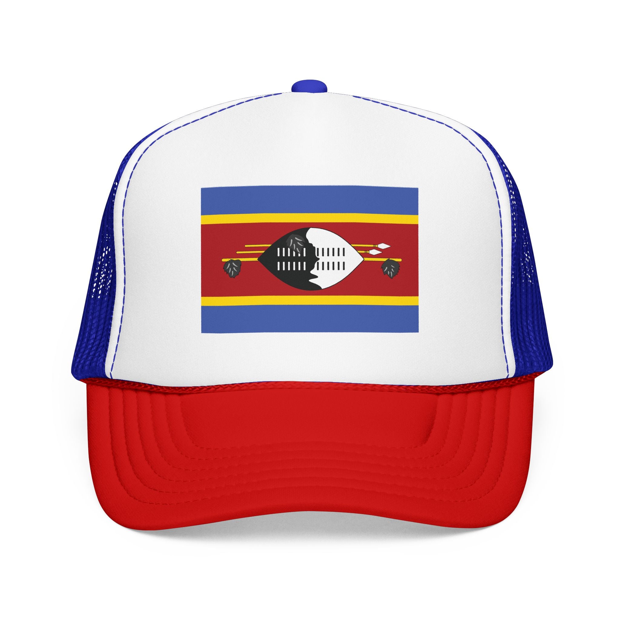 Eswatini Flag Foam Trucker Hat | Swazi Pride Snapback Cap | Rep Ya Flag
