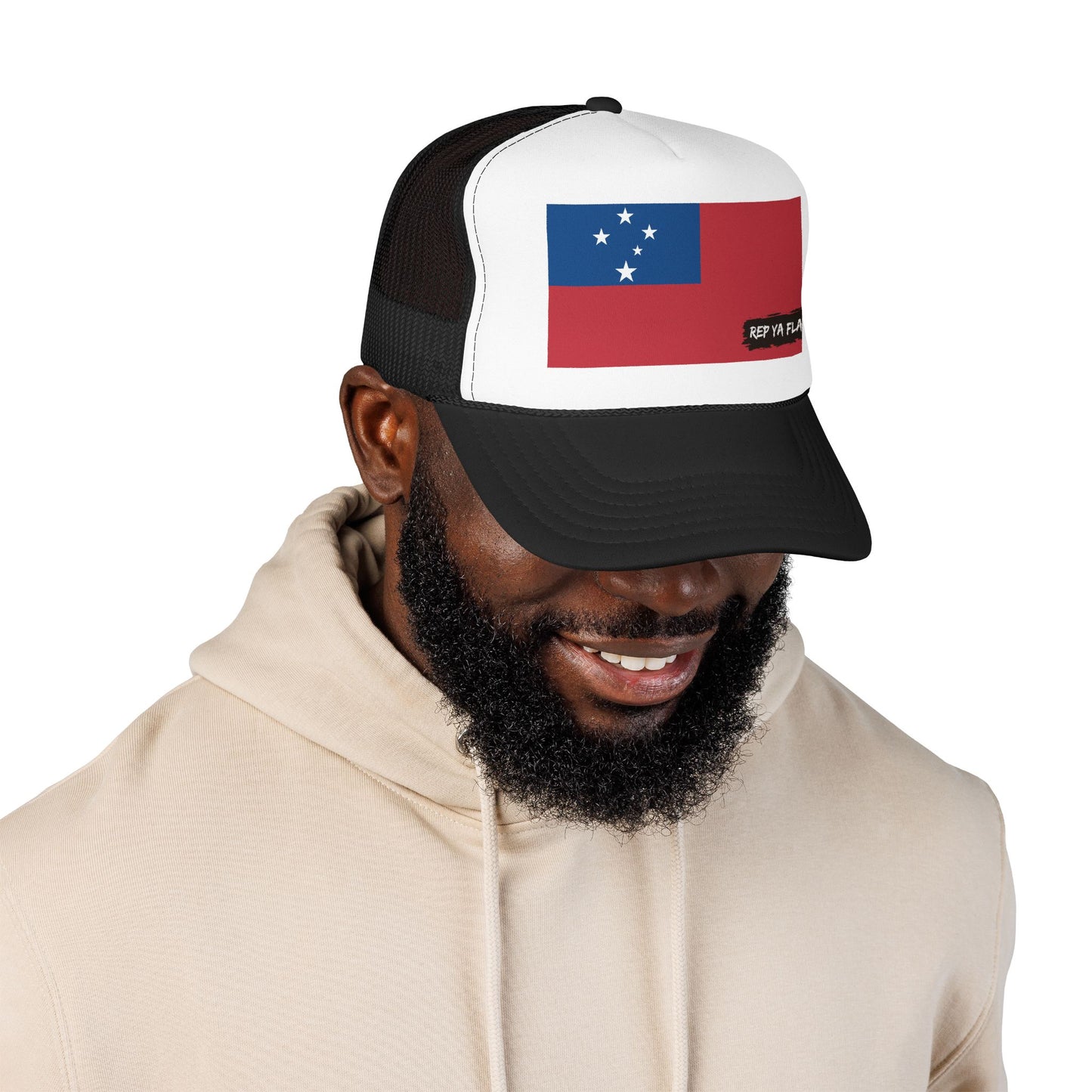 Samoa Flag Foam Trucker Hat | Samoan Pride Snapback Cap | Rep Ya Flag