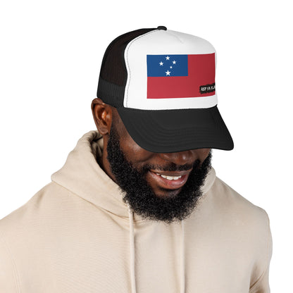 Samoa Flag Foam Trucker Hat | Samoan Pride Snapback Cap | Rep Ya Flag