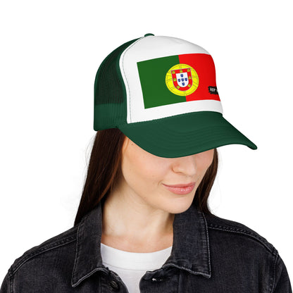 Portugal Flag Foam Trucker Hat | Portuguese Pride Snapback Cap | Rep Ya Flag