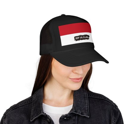 Monaco Flag Foam Trucker Hat | Monegasque Pride Snapback Cap | Rep Ya Flag