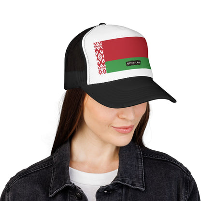 Belarus Flag Foam Trucker Hat | Belarusian Pride Snapback Cap | Rep Ya Flag