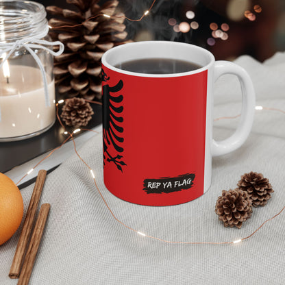Albania Flag Coffee Mug | Albanian Pride Ceramic Tea Mug 11oz & 15oz | Rep Ya Flag