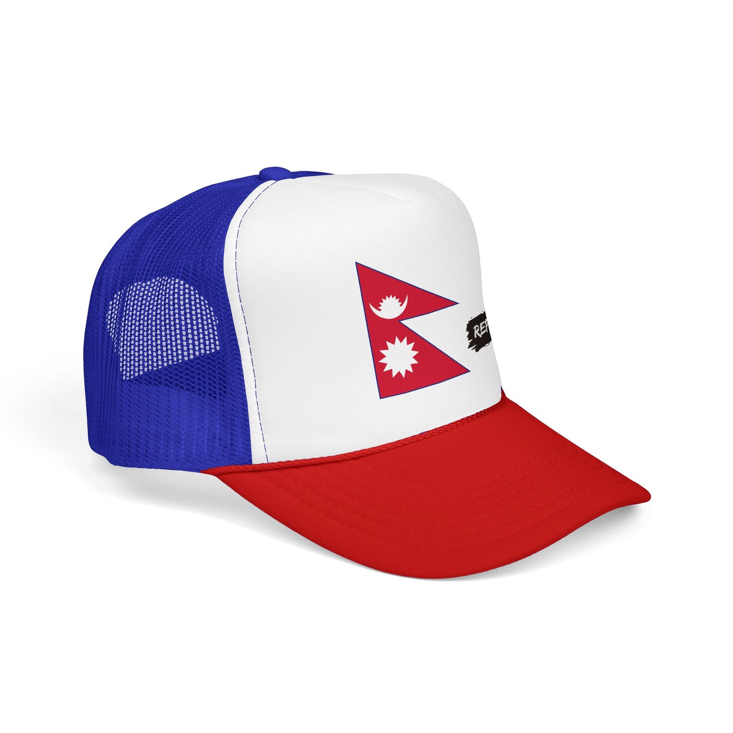 Nepal Flag Foam Trucker Hat | Nepali Pride Snapback Cap | Rep Ya Flag