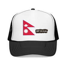 Nepal Flag Foam Trucker Hat | Nepali Pride Snapback Cap | Rep Ya Flag