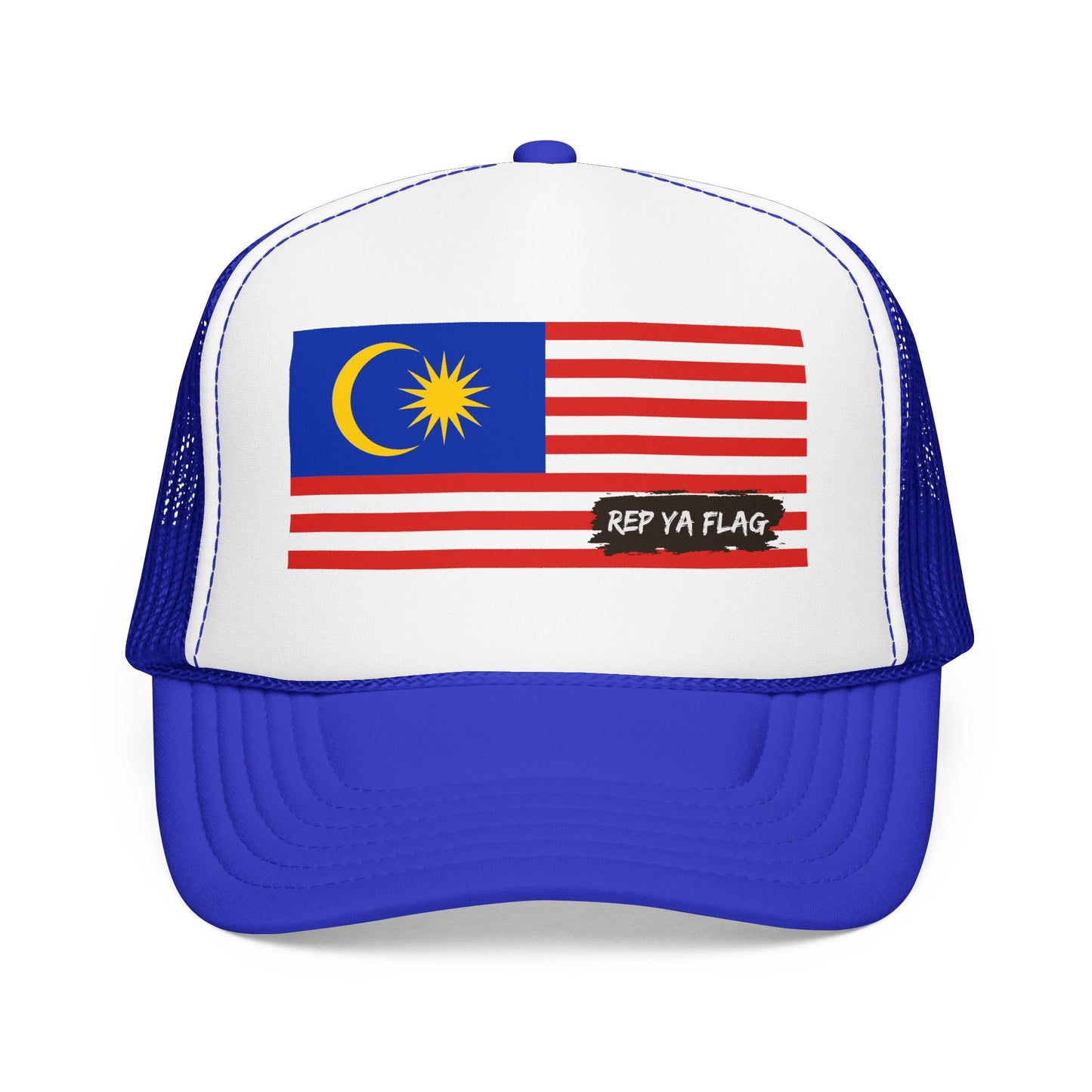 Malaysia Flag Foam Trucker Hat | Malaysian Pride Snapback Cap | Rep Ya Flag