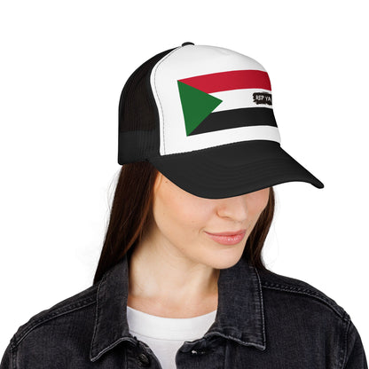 Sudan Flag Foam Trucker Hat | Rep Ya Flag design