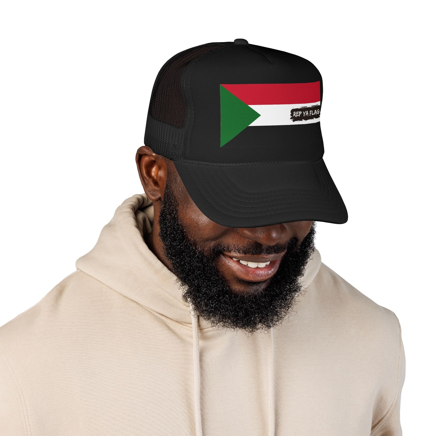 Sudan Flag Foam Trucker Hat | Rep Ya Flag design