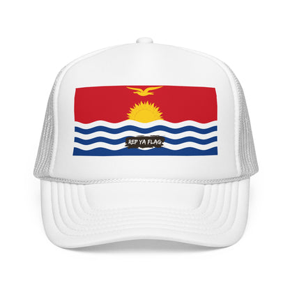 Kiribati Flag Foam Trucker Hat | Kiribati Pride Snapback Cap | Rep Ya Flag
