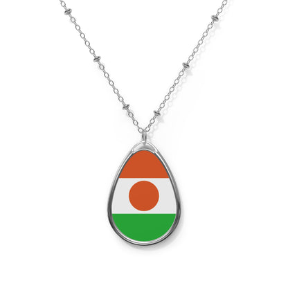 Niger Flag Oval Necklace | Nigerien Flag Pendant | Heritage Jewelry | Cultural Gift | Rep Ya Flag