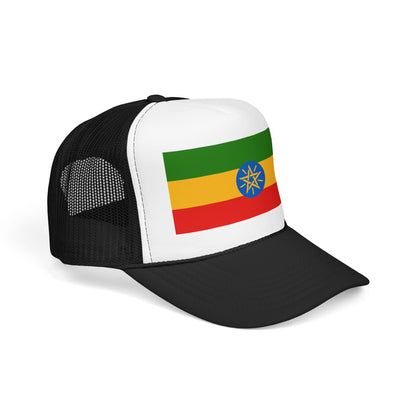 Ethiopia Flag Foam Trucker Hat | Ethiopian Pride Snapback Cap | Rep Ya Flag