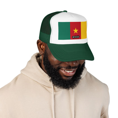 Cameroon Flag Foam Trucker Hat | Cameroonian Pride Snapback Cap | Rep Ya Flag