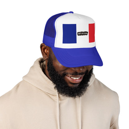 France Flag Foam Trucker Hat | French Pride Snapback Cap | Rep Ya Flag