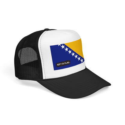 Bosnia and Herzegovina Flag Foam Trucker Hat | Bosnian Pride Snapback Cap | Rep Ya Flag