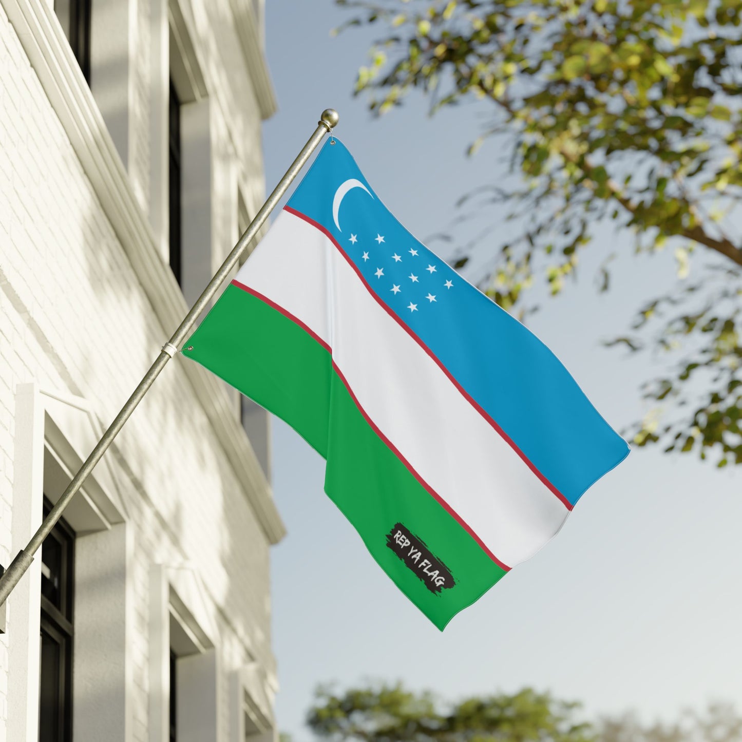 Uzbekistan Flag Double Sided Flag, Outdoor Garden Banner | Country Flag