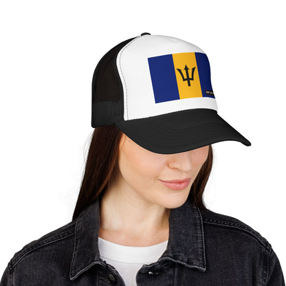 Barbados Flag Foam Trucker Hat | Barbadian Pride Snapback Cap | Rep Ya Flag