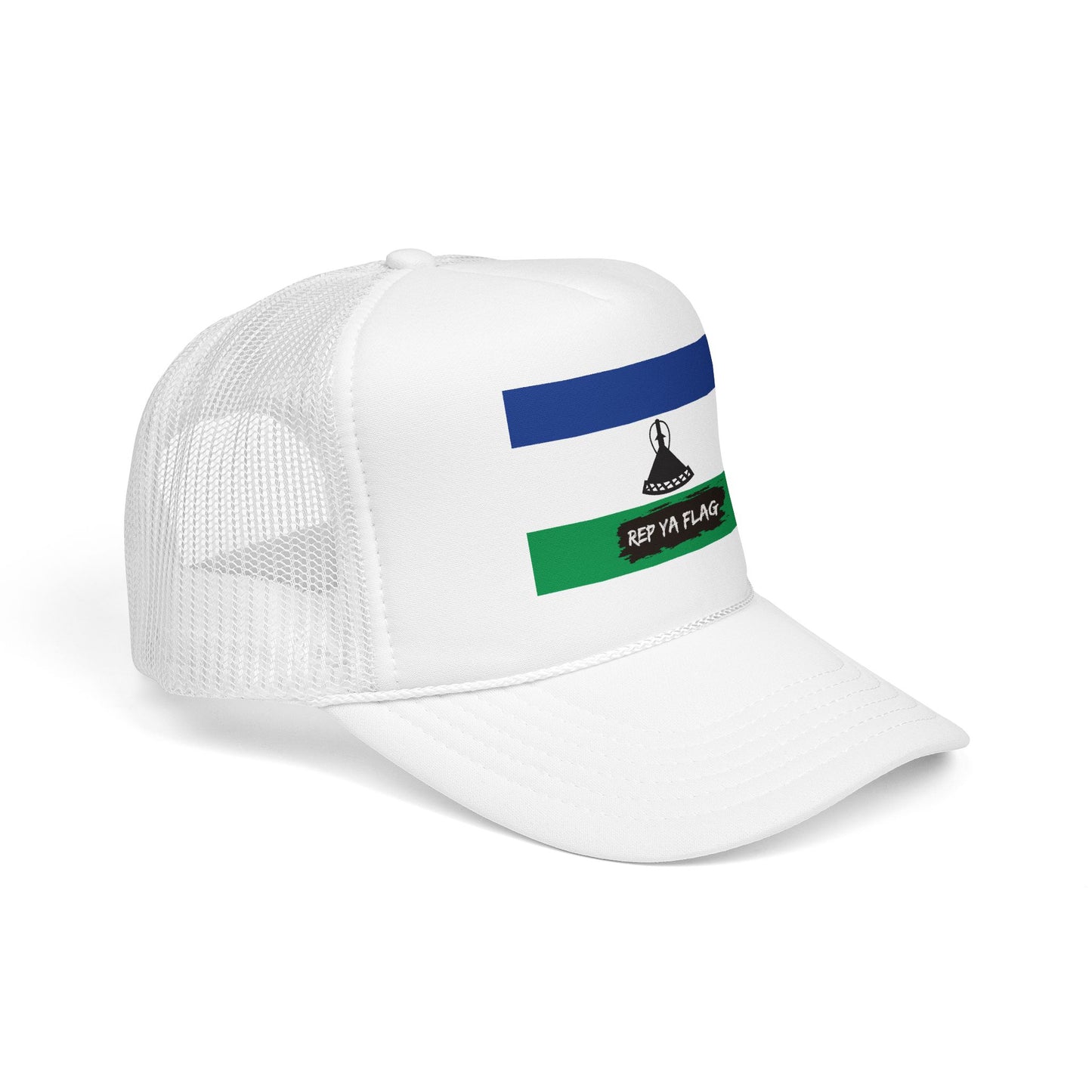 Lesotho Flag Foam Trucker Hat | Basotho Pride Snapback Cap | Rep Ya Flag