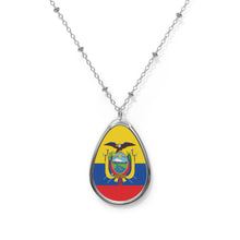 Ecuador Flag Oval Necklace | Ecuadorian Heritage Pendant | Rep Ya Flag