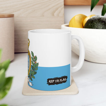 San Marino Flag Coffee Tea Mug 11oz 15oz | Rep Ya Flag Ceramic Mug