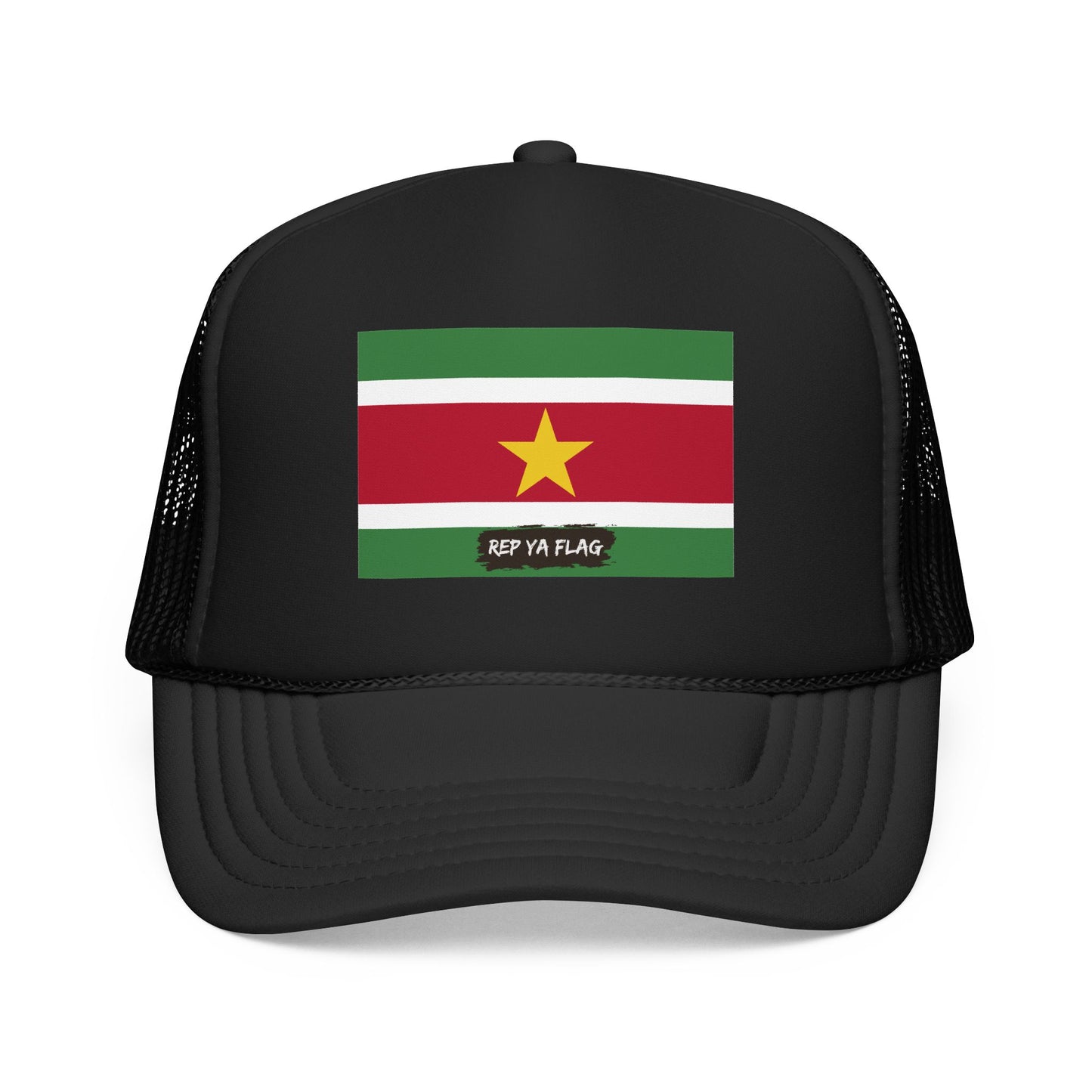 Suriname Flag Foam Trucker Hat | Rep Ya Flag design