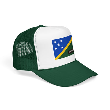 Solomon Islands Flag Foam Trucker Hat | Solomon Islander Pride Snapback Cap | Rep Ya Flag