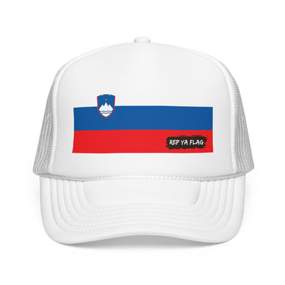 Slovenia Flag Foam Trucker Hat | Slovenian Pride Snapback Cap | Rep Ya Flag