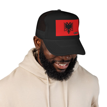 Albania Flag Foam Trucker Hat | Albanian Pride Snapback Cap | Rep Ya Flag