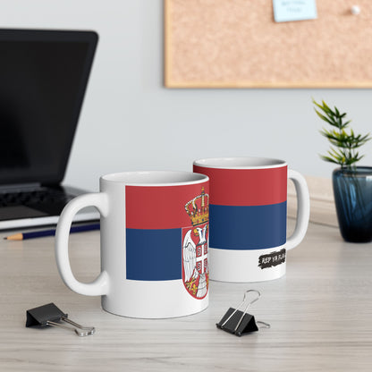 Serbia Flag Coffee Mug 11oz & 15oz | Serbian Heritage Ceramic Coffee Tea Mug | Rep Ya Flag