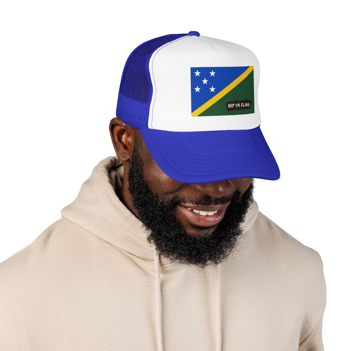 Solomon Islands Flag Foam Trucker Hat | Solomon Islander Pride Snapback Cap | Rep Ya Flag