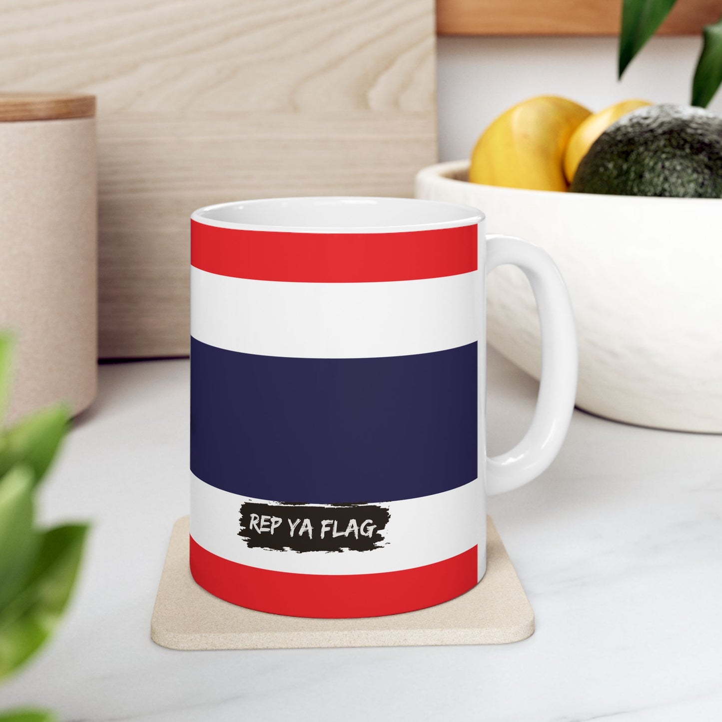 Thailand Flag Coffee Tea Mug 11oz 15oz | Rep Ya Flag Ceramic Mug