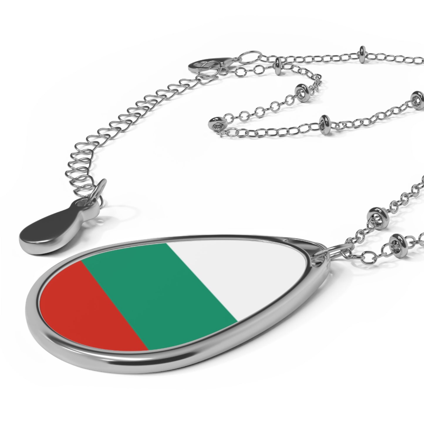 Bulgaria Flag Oval Necklace | Bulgarian Heritage Pendant | Rep Ya Flag