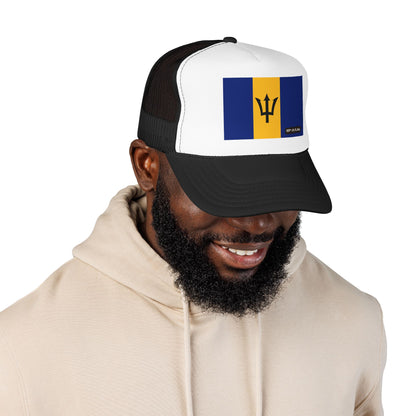 Barbados Flag Foam Trucker Hat | Barbadian Pride Snapback Cap | Rep Ya Flag