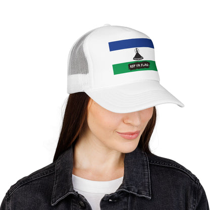 Lesotho Flag Foam Trucker Hat | Basotho Pride Snapback Cap | Rep Ya Flag