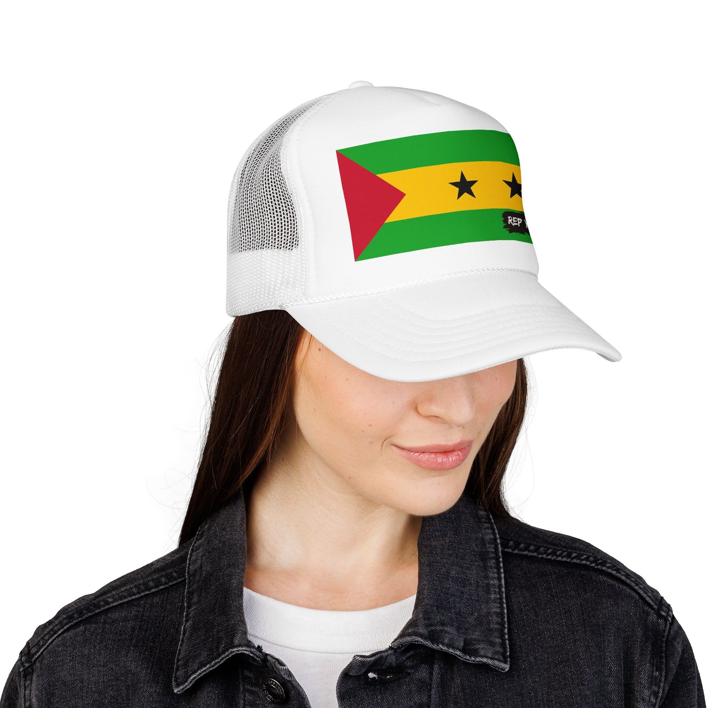 São Tomé and Príncipe Flag Foam Trucker Hat | São Toméan Pride Snapback Cap | Rep Ya Flag