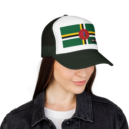 Dominica Flag Foam Trucker Hat | Dominican Pride Snapback Cap | Rep Ya Flag