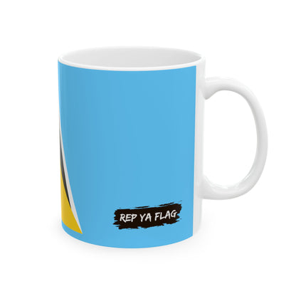 Saint Lucia Flag Coffee Tea Mug 11oz 15oz | Rep Ya Flag Ceramic Mug