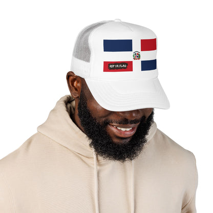 Dominican Republic Flag Foam Trucker Hat | Dominican Pride Snapback Cap | Rep Ya Flag