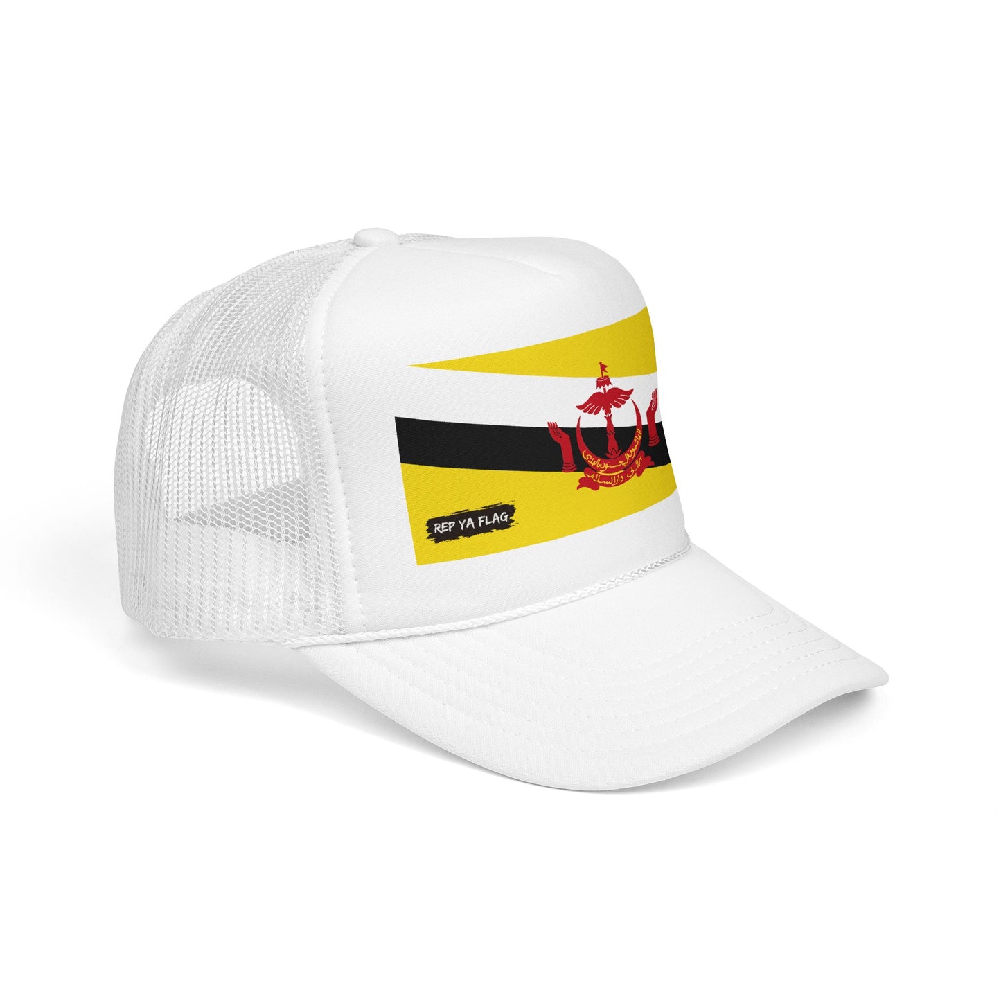 Brunei Flag Foam Trucker Hat | Bruneian Pride Snapback Cap | Rep Ya Flag
