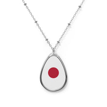 Japan Flag Oval Necklace | Japanese Heritage Pendant | Rep Ya Flag