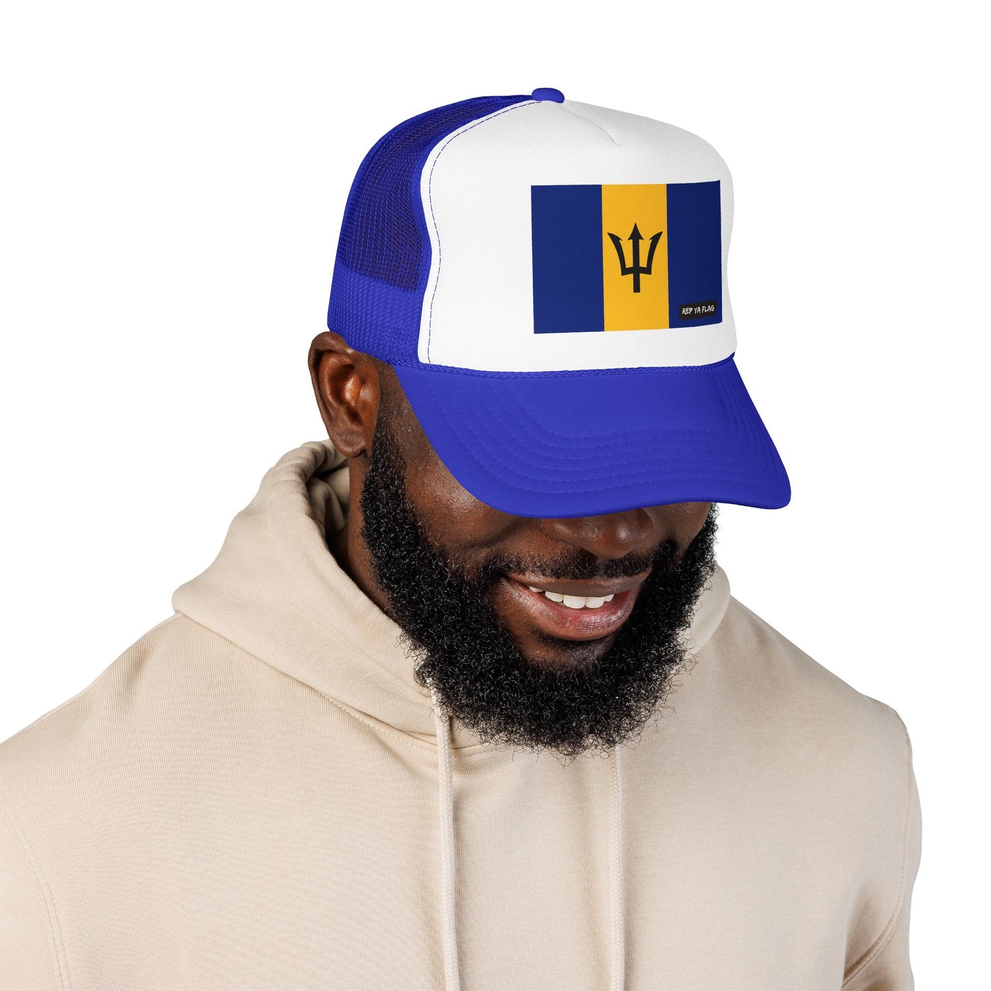 Barbados Flag Foam Trucker Hat | Barbadian Pride Snapback Cap | Rep Ya Flag