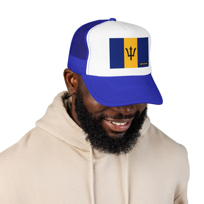 Barbados Flag Foam Trucker Hat | Barbadian Pride Snapback Cap | Rep Ya Flag