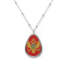 Montenegro Flag Oval Necklace | Montenegrin Heritage Jewelry | Rep Ya Flag Pendant Necklace