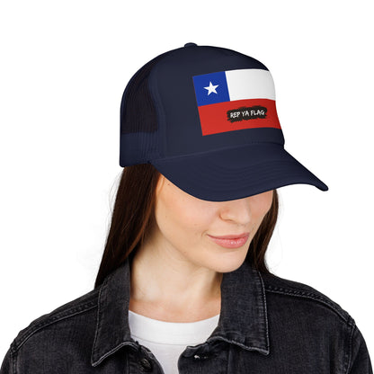 Chile Flag Foam Trucker Hat | Chilean Pride Snapback Cap | Rep Ya Flag