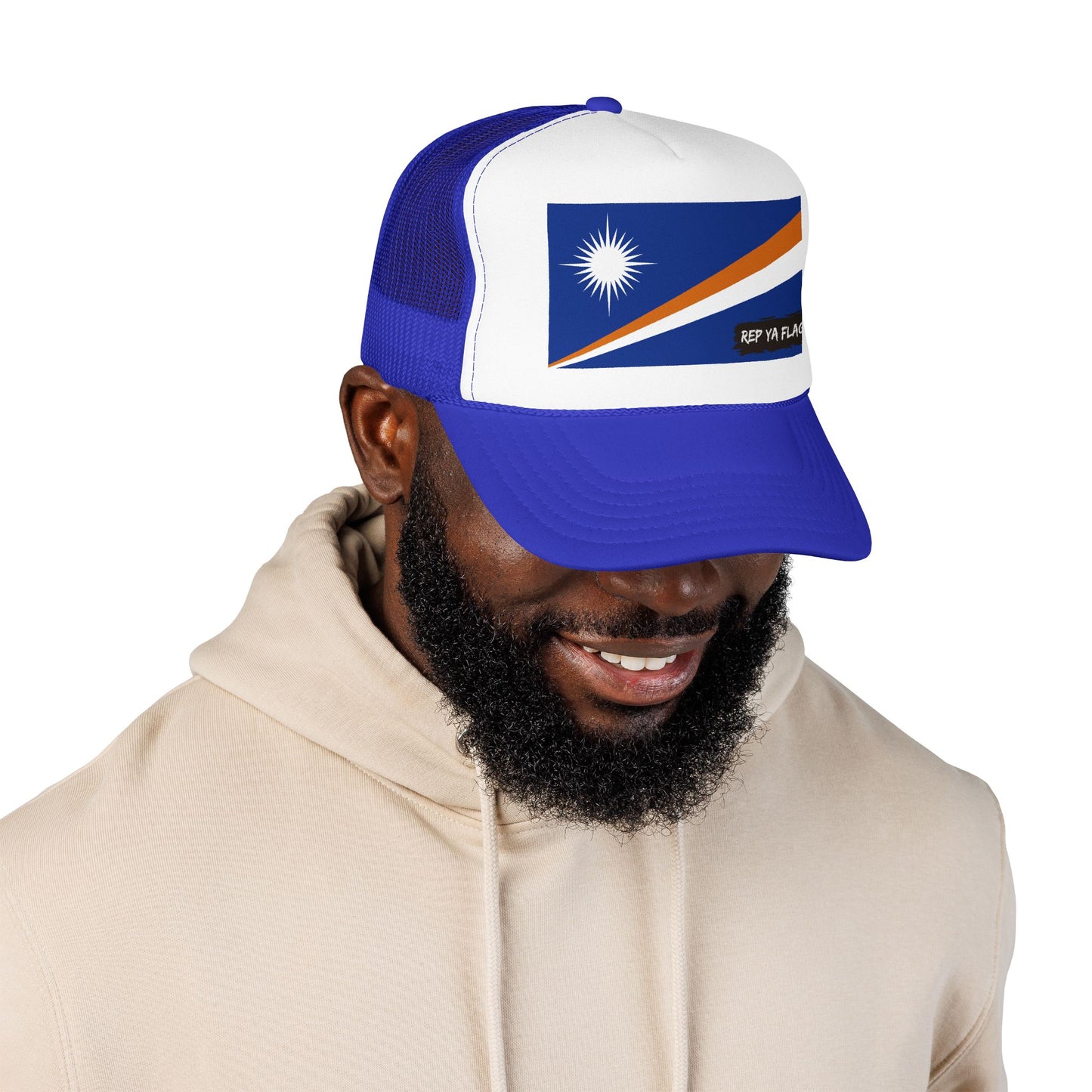 Marshall Islands Flag Foam Trucker Hat | Marshallese Pride Snapback Cap | Rep Ya Flag