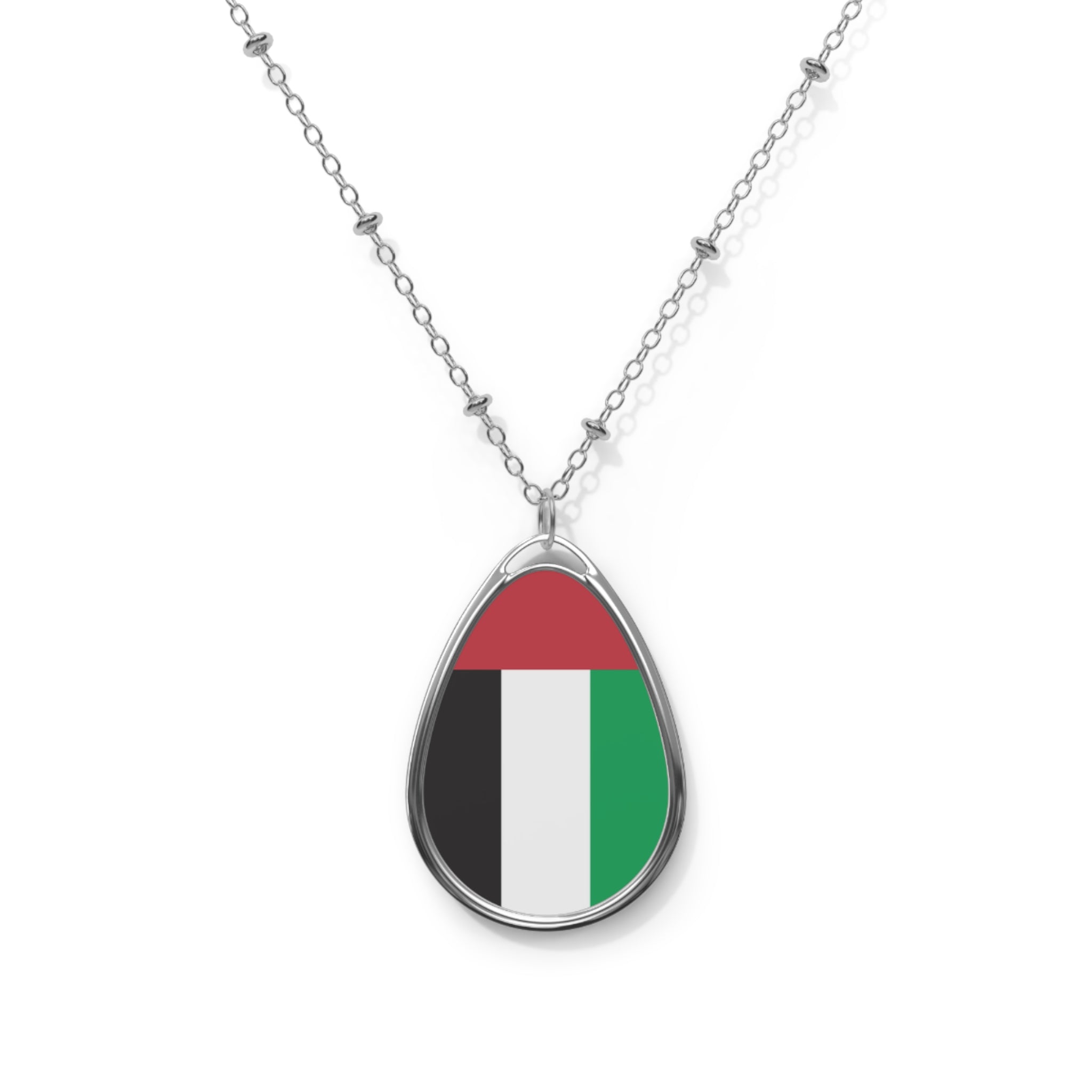 United Arab Emirates Flag Oval Necklace