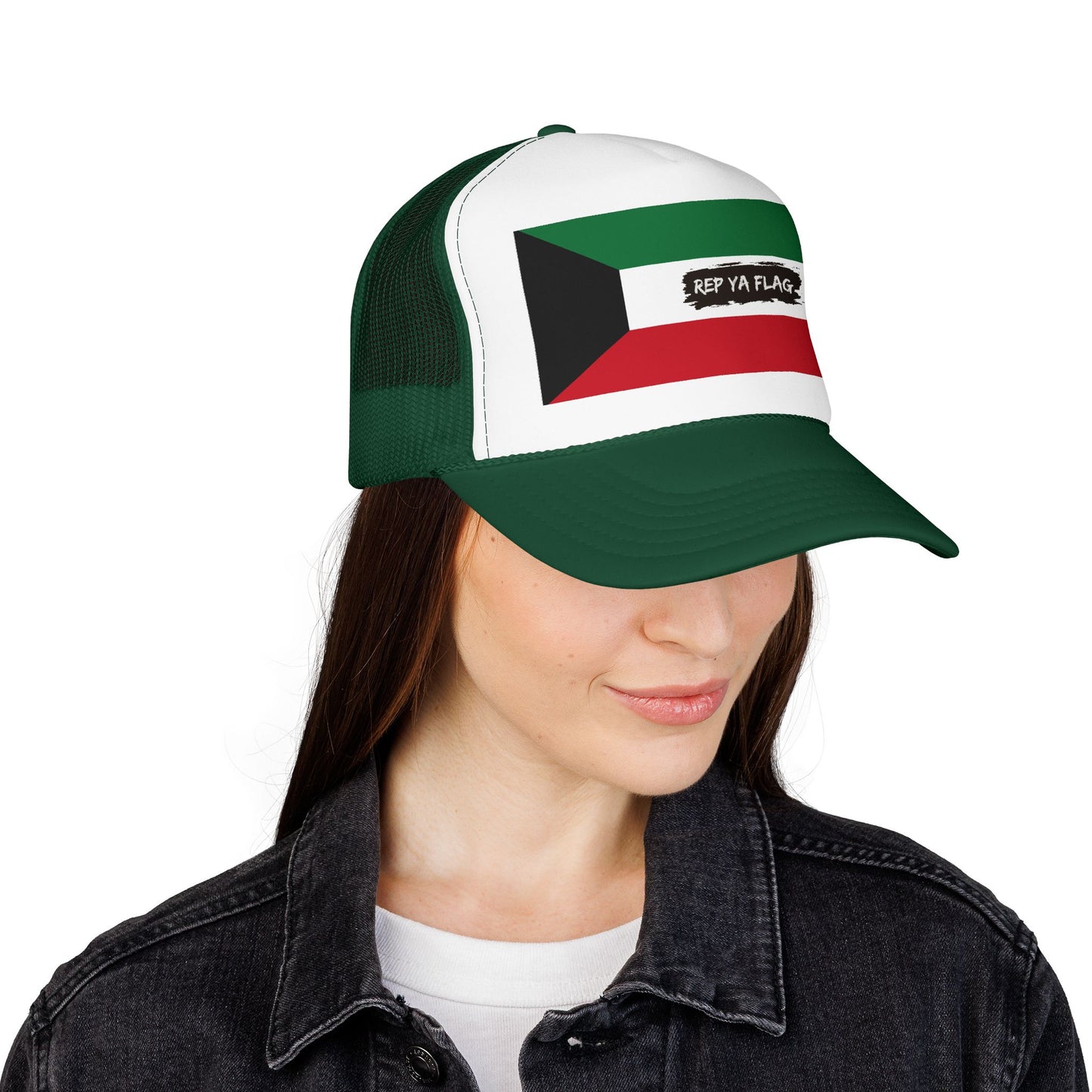 Kuwait Flag Foam Trucker Hat | Kuwaiti Pride Snapback Cap | Rep Ya Flag