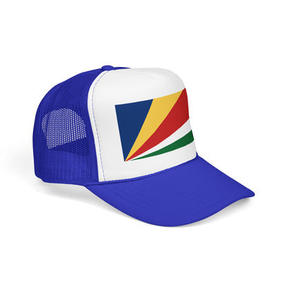 Seychelles Flag Foam Trucker Hat | Seychellois Pride Snapback Cap | Rep Ya Flag