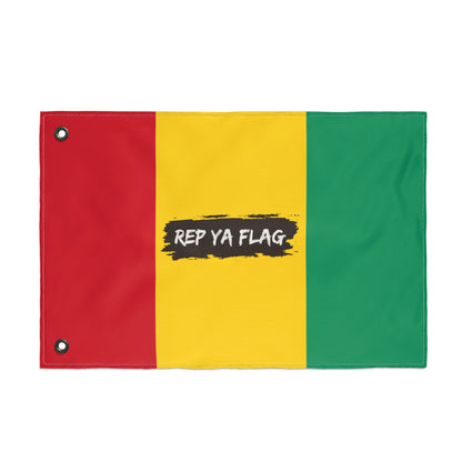 Guinea Flag Garden Banner | Double Sided Outdoor Flag | Rep Ya Flag