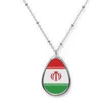 Iran Flag Oval Necklace | Iranian Heritage Pendant | Rep Ya Flag